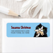 Tuxedo Kat & Kerst Engel Retouradres Label (Insitu)