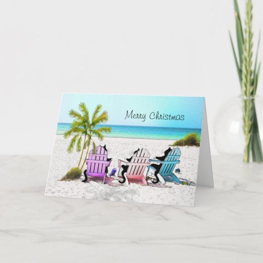 Tuxedo Kat Kerst Feestdagen Kaart (Voorkant)