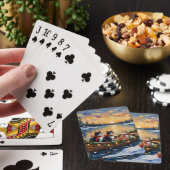 Tuxedo Kat Kerstboot Vakantie Pokerkaarten (Insitu)