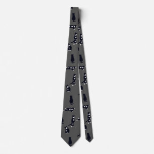 Tuxedo Kat Knoop - Mooie Zwart & Witte Kat Patroon Stropdas