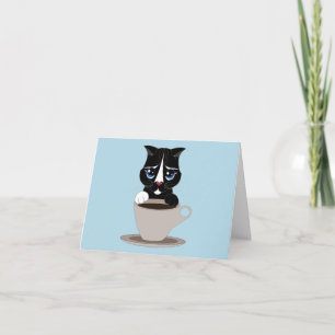 TUXEDO KAT KOFFIE KAT KUNST NOTITIEKAARTEN