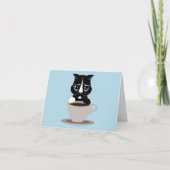 TUXEDO KAT KOFFIE KAT KUNST NOTITIEKAARTEN (Voorkant)