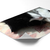 Tuxedo Kat Kunst Schattig Roze Neus Kitty Katten A Poster (Hoek)