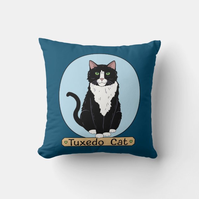 Tuxedo Kat Kussen (Voorkant)