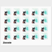 Tuxedo Kat Leeftijd Vier Happy Birthday Stickers (Vel)