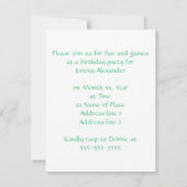 Tuxedo Kat Leeftijd Vier Verjaardagsfeestuitnodigi Kaart (Achterkant)