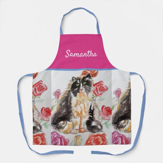 Tuxedo Kat Leuke Katten Zwart Wit Dier Pet Schort (Voorkant)