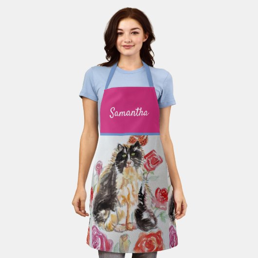 Tuxedo Kat Leuke Katten Zwart Wit Dier Pet Schort (Gedragen)