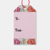 Tuxedo Kat Leuke Rozen Bloemen Katten Waterverf Ro Cadeaulabel (Achterkant)