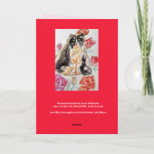 Tuxedo Kat Leuke Rozen Bloemen Katten Waterverf Ro Kaart (Achterkant)