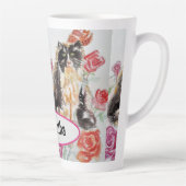 Tuxedo Kat Leuke Rozen Bloemen Katten Waterverf Ro Latte Mok (Rechts)