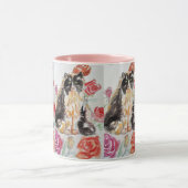 Tuxedo Kat Leuke Rozen Bloemen Katten Waterverf Ro Mok (Midden)