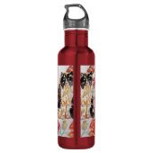 Tuxedo Kat Leuke Rozen Bloemen Katten Waterverf Ro Waterfles (Achterkant)