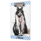 Tuxedo Kat Leuke Tekening Zwart en Wit Katten Meis Klembord (Links)