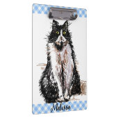 Tuxedo Kat Leuke Tekening Zwart en Wit Katten Meis Klembord (Rechts)