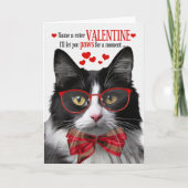 Tuxedo Kat Lover Valentijn Feline Humor Feestdagen Kaart (Voorkant)