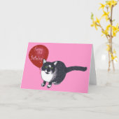 Tuxedo Kat met Ballon Happy Birthday Kaarten (Gele Bloem)