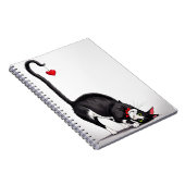 Tuxedo kat met bungelende hart notitieboek (Rechterzijde)