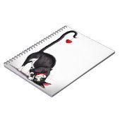 Tuxedo kat met bungelende hart notitieboek (Linkerzijde)