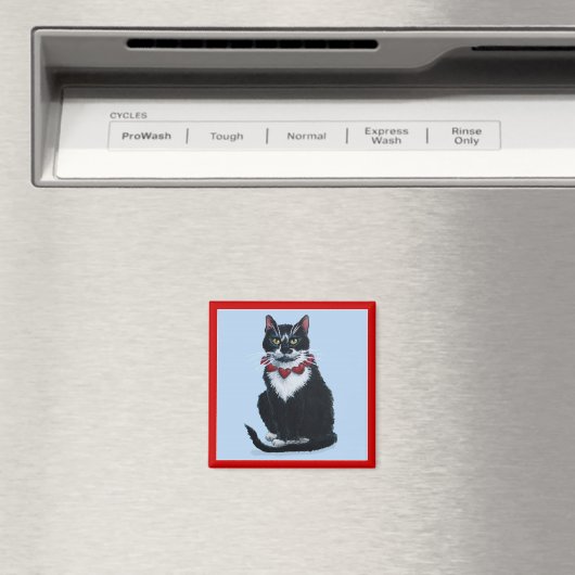 Tuxedo kat met harten magneet (Insitu (Vaatwasser))