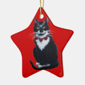 Tuxedo-kat met ornament van de hartkraag (Links)