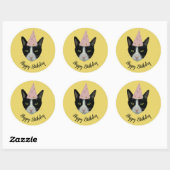 Tuxedo Kat met Party Pet Ronde Sticker (Vel)