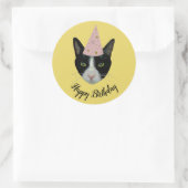 Tuxedo Kat met Party Pet Ronde Sticker (Tas)