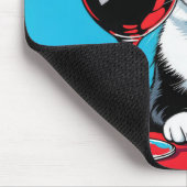 Tuxedo Kat Met Rode Wijn Muismat (Hoek)