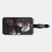 Tuxedo Kat Met Sinterklaas Feestelijke Kerstmis Bagagelabel (Achterkant horizontaal)