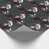 Tuxedo Kat Met Sinterklaas Feestelijke Kerstmis Cadeaupapier (Hoek)