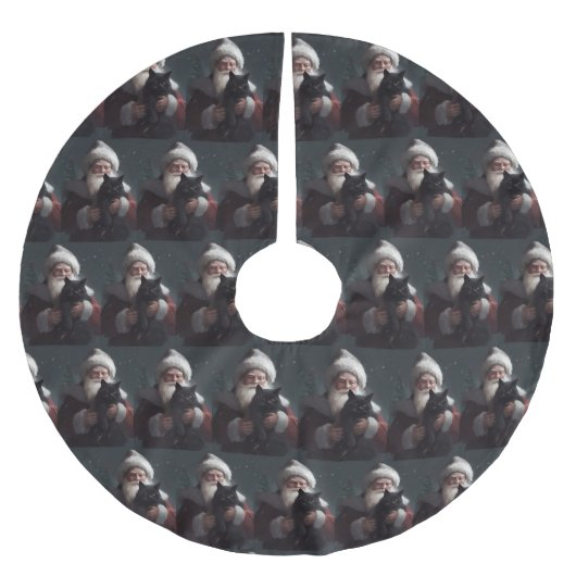 Tuxedo Kat Met Sinterklaas Feestelijke Kerstmis Kerstboom Rok (Voorkant)