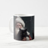 Tuxedo Kat Met Sinterklaas Feestelijke Kerstmis Koffiemok (Voorkant links)