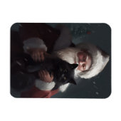 Tuxedo Kat Met Sinterklaas Feestelijke Kerstmis Magneet (Horizontaal)