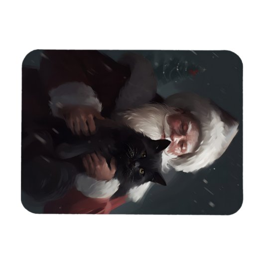 Tuxedo Kat Met Sinterklaas Feestelijke Kerstmis Magneet (Horizontaal)
