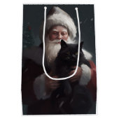 Tuxedo Kat Met Sinterklaas Feestelijke Kerstmis Medium Cadeauzakje (Achterkant)