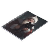 Tuxedo Kat Met Sinterklaas Feestelijke Kerstmis Notitieboek (Linkerzijde)