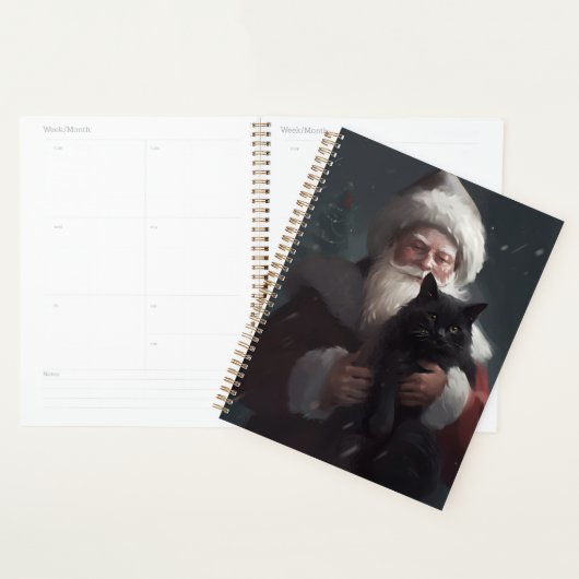 Tuxedo Kat Met Sinterklaas Feestelijke Kerstmis Planner (Display)