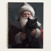 Tuxedo Kat Met Sinterklaas Feestelijke Kerstmis Planner (Voorkant)