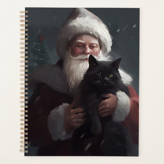 Tuxedo Kat Met Sinterklaas Feestelijke Kerstmis Planner (Voorkant)