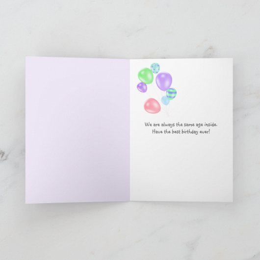 Tuxedo Kat met Verjaardagsballon Kaart (Binnen)