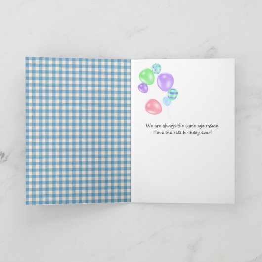 Tuxedo Kat met Verjaardagsballon Kaart (Binnen)