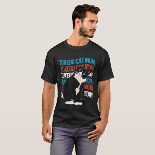 Tuxedo Kat Moederdag voor Beste Kat Moeder Ooit T-shirt (Voorkant volledig)