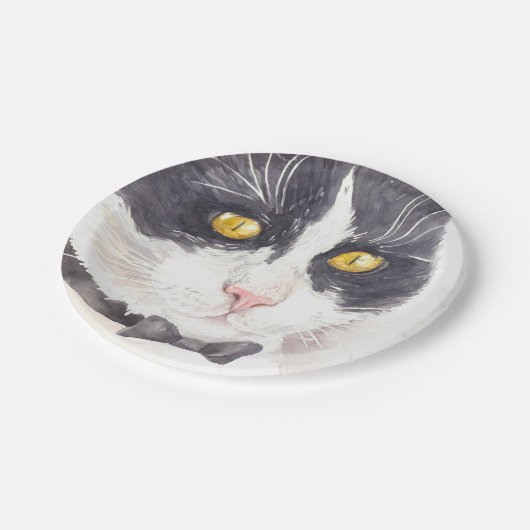 Tuxedo-kat Papieren Bordje (Gekanteld)