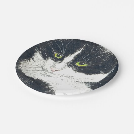 Tuxedo-kat Papieren Bordje (Gekanteld)