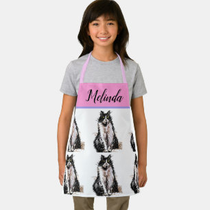 Tuxedo Kat Pastel Katten Kinder Roze Meisjes Schor Schort