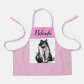 Tuxedo Kat Pastel Katten Kinder Roze Meisjes Schor Schort (Voorkant)