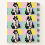 Tuxedo Kat Pastelkleuren Roze Meisjesnaam Notitieboek (Achterkant)