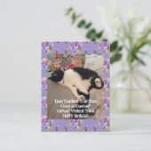 Tuxedo kat Schattige Happy Birthday Toes Briefkaar Briefkaart (Staand voorkant)
