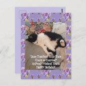 Tuxedo kat Schattige Happy Birthday Toes Briefkaar Briefkaart (Voorkant / Achterkant)