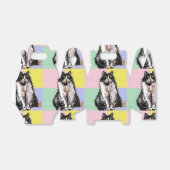 Tuxedo Kat Schattige Katten Zwart Wit Pastel Regen Bedankdoosjes (Uitgevouwen)